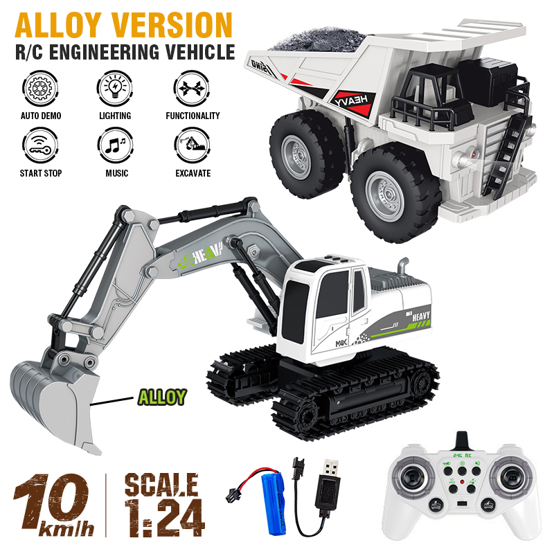 Rc Hobbyking Shop - 11Ch Alaşımlı Rc Ekskavatör 1:24 Uzaktan