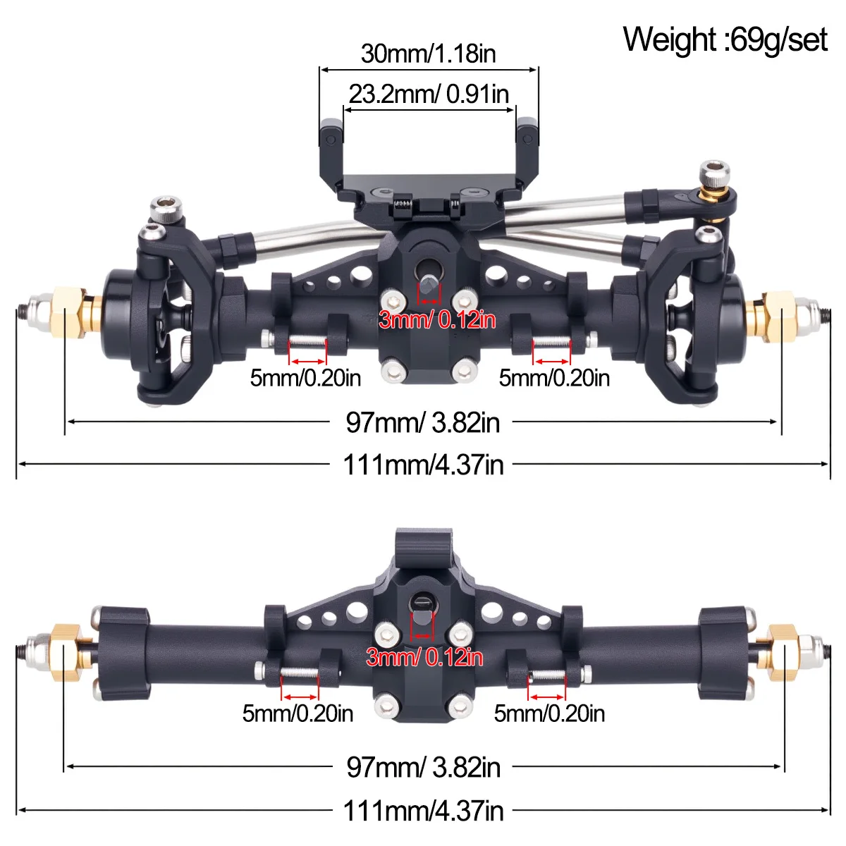 Plastik SCX24 Ön Arka Aks Seti - Rc Hobby Crawler incelemesi ve fiyatı